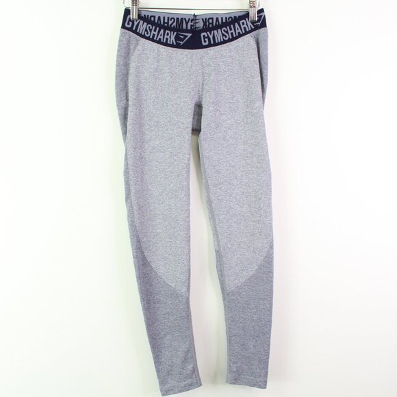 Gymshark Dry Flex Low Rise Leggings Grey Navy M - Picture 2 of 5